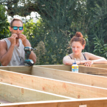 setting the foundation of the tiny house