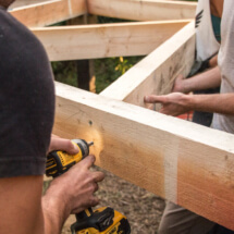 building the foundation of the tiny house