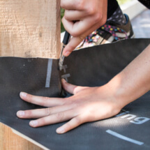 close up of fitting materials in the tiny house